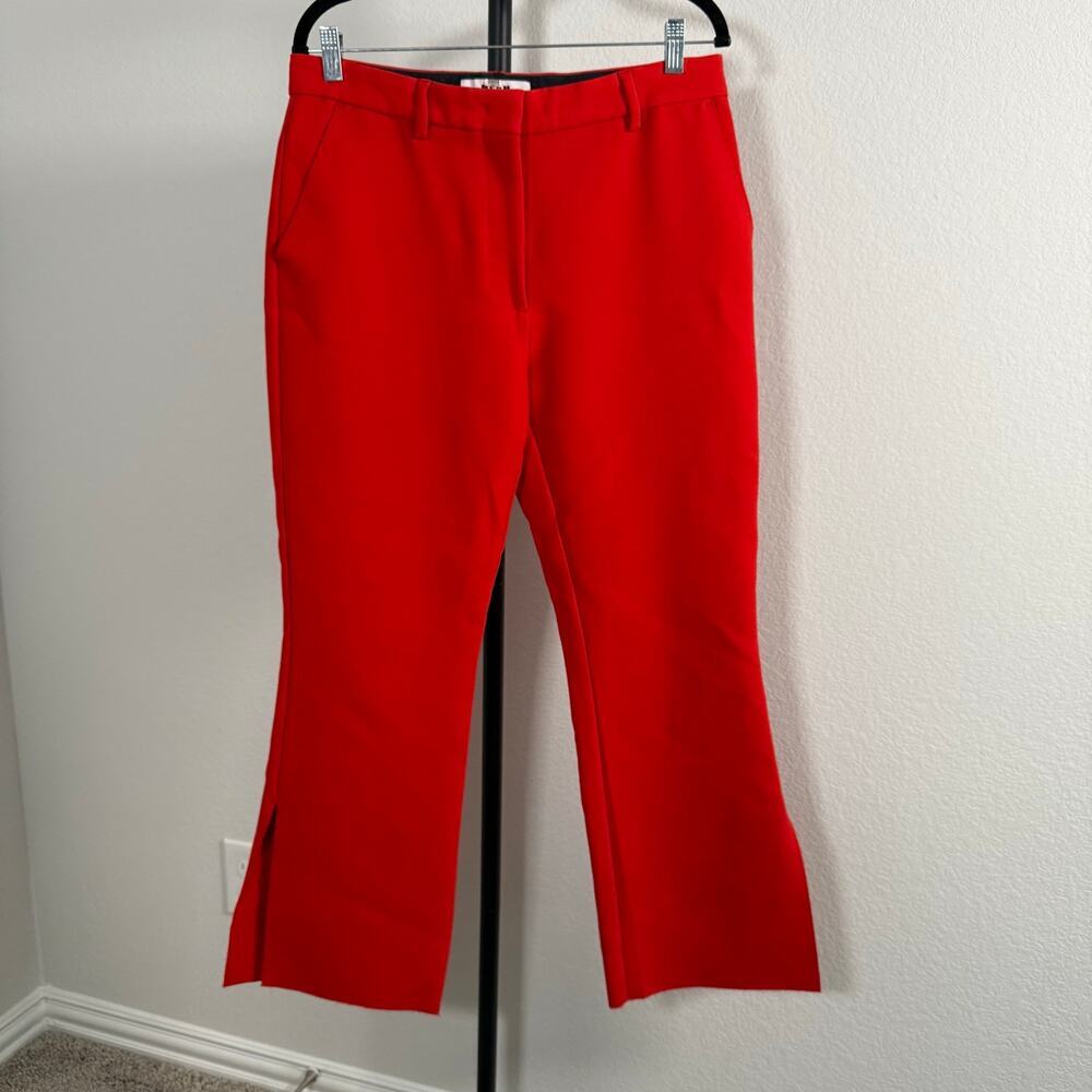 MSGM Milano Red Trousers Pants Side Slit Unfinished Hem Womens US Large